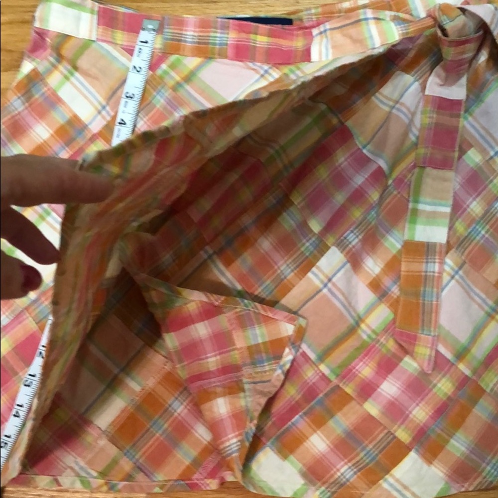 Cape Madras Wrap Skirt Size Small Orange Pink - Picture 5 of 11